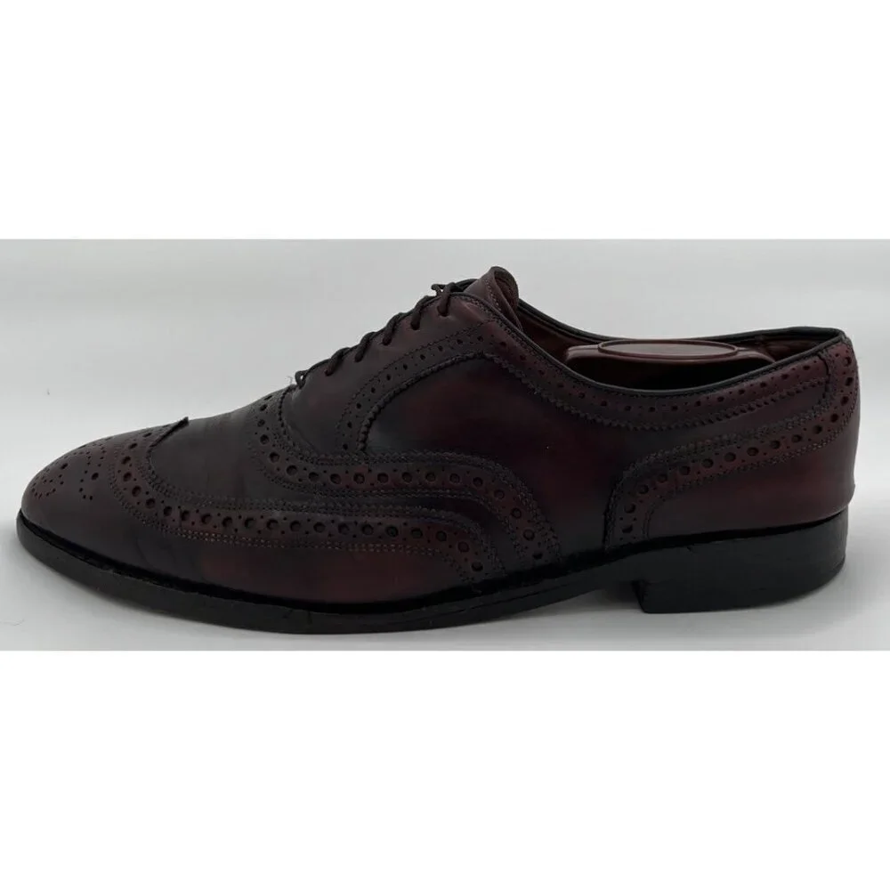 Allen Edmonds McAllister Burgundy Leather Brogue Oxford Dress Shoes Size 9D